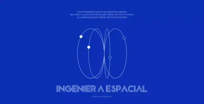 Concepto de ingeniería sencillo y limpio en azul marino y blanco.