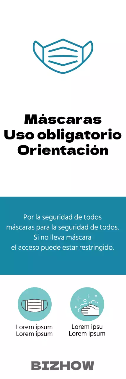 Máscaras faciales blancas y azules obligatorias