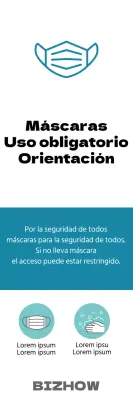 Máscaras faciales blancas y azules obligatorias