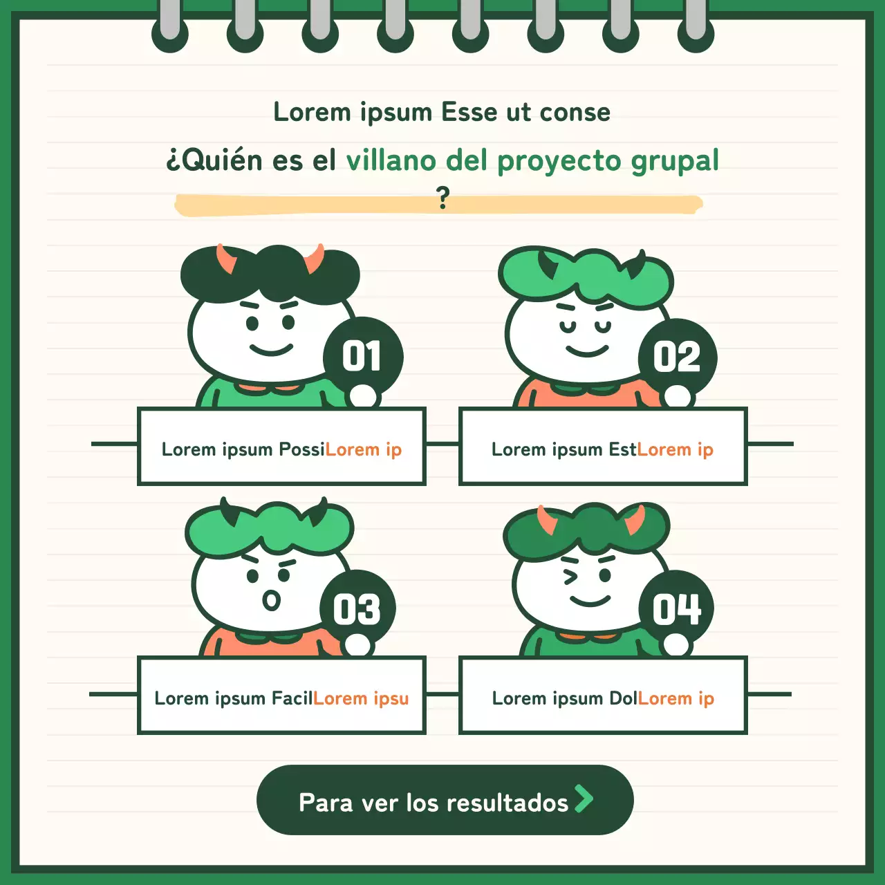 Ilustración verde Trabajo en grupo universitario Citas divertidas