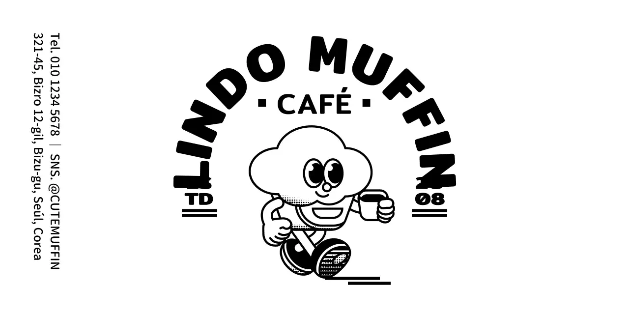Lindo y simple muffin carácter logotipo estilo postre cafetería para información y servicio.