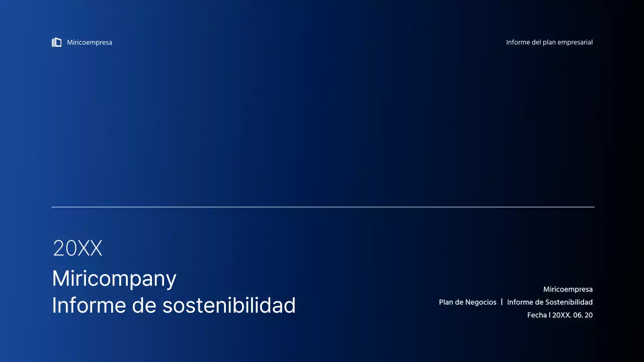 Sencilla presentación infográfica corporativa con degradados azules y verdes