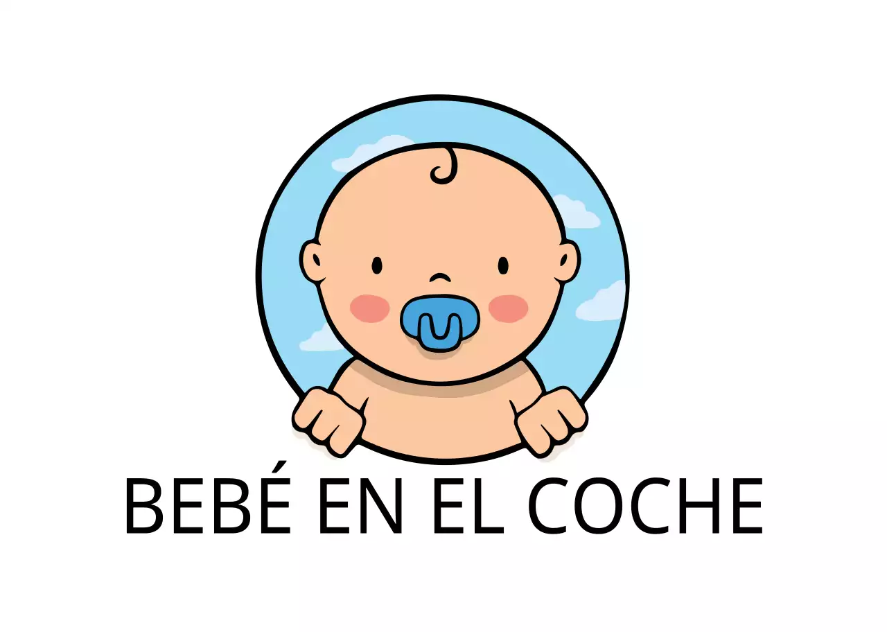 Blanco limpio bebé ilustración con el niño a caballo