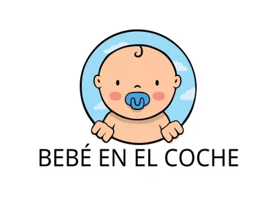 Blanco limpio bebé ilustración con el niño a caballo