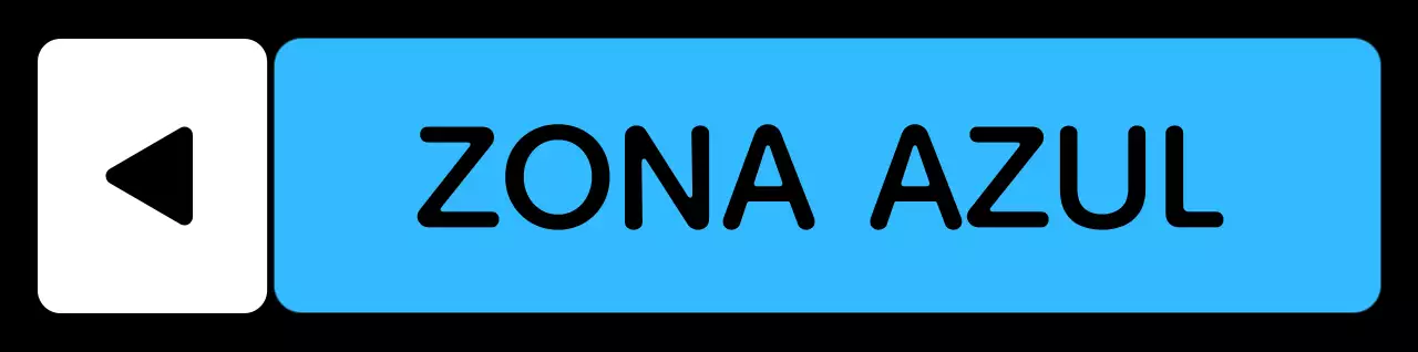 Una sencilla guía de zonas con texto de localización verde azul morado y geometría triangular cuadrada