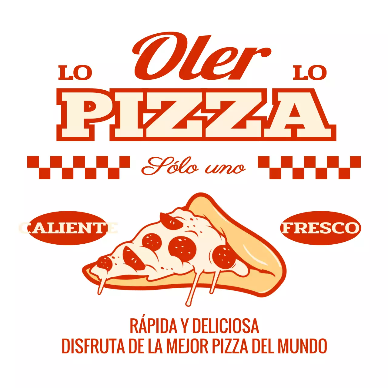 Diseño de delantal con logotipo de pizzería e ilustración de pizza vintage