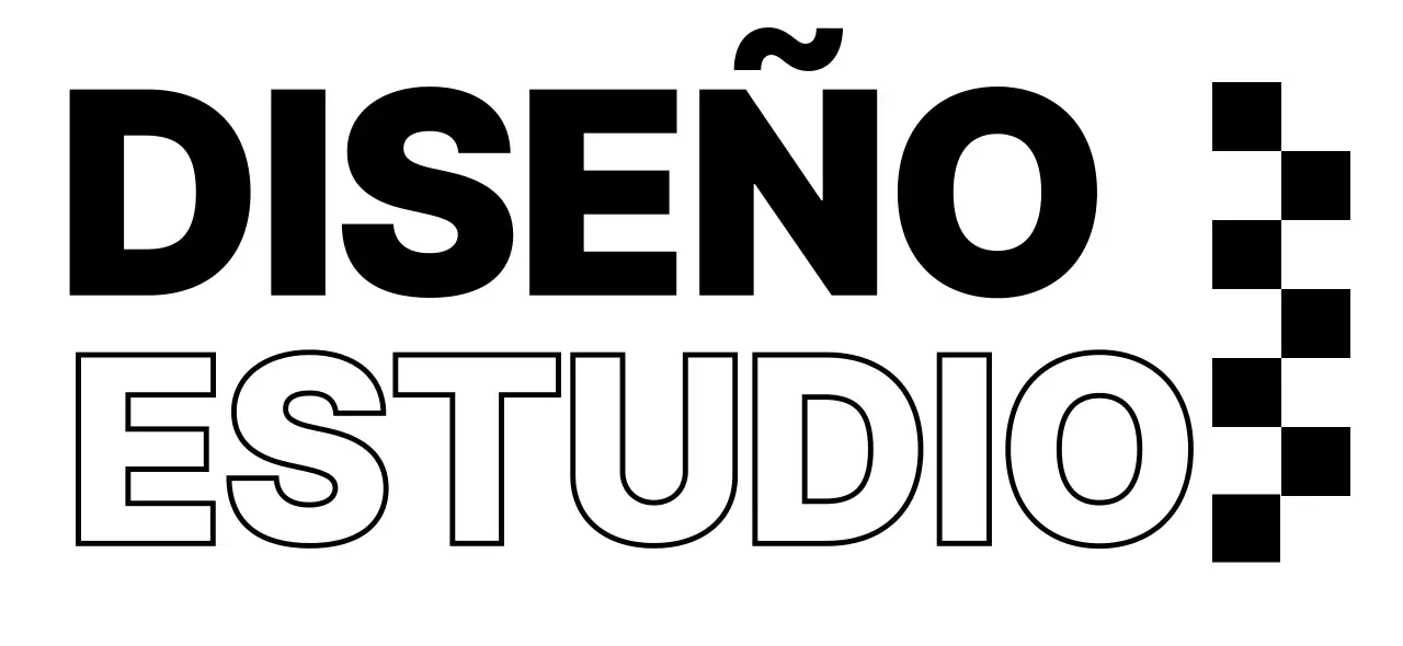 Diseño de estudio con detalles a cuadros en blanco y negro