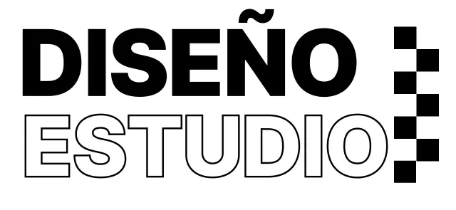 Diseño de estudio con detalles a cuadros en blanco y negro