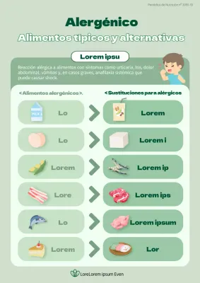 Alimentos alergénicos y alternativas en verde