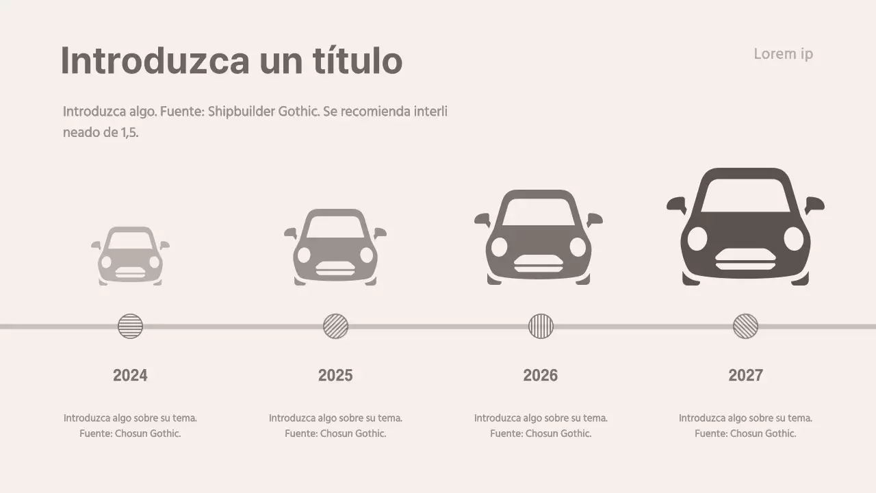 Línea de tiempo conceptual Play Clean en amarillo y marrón