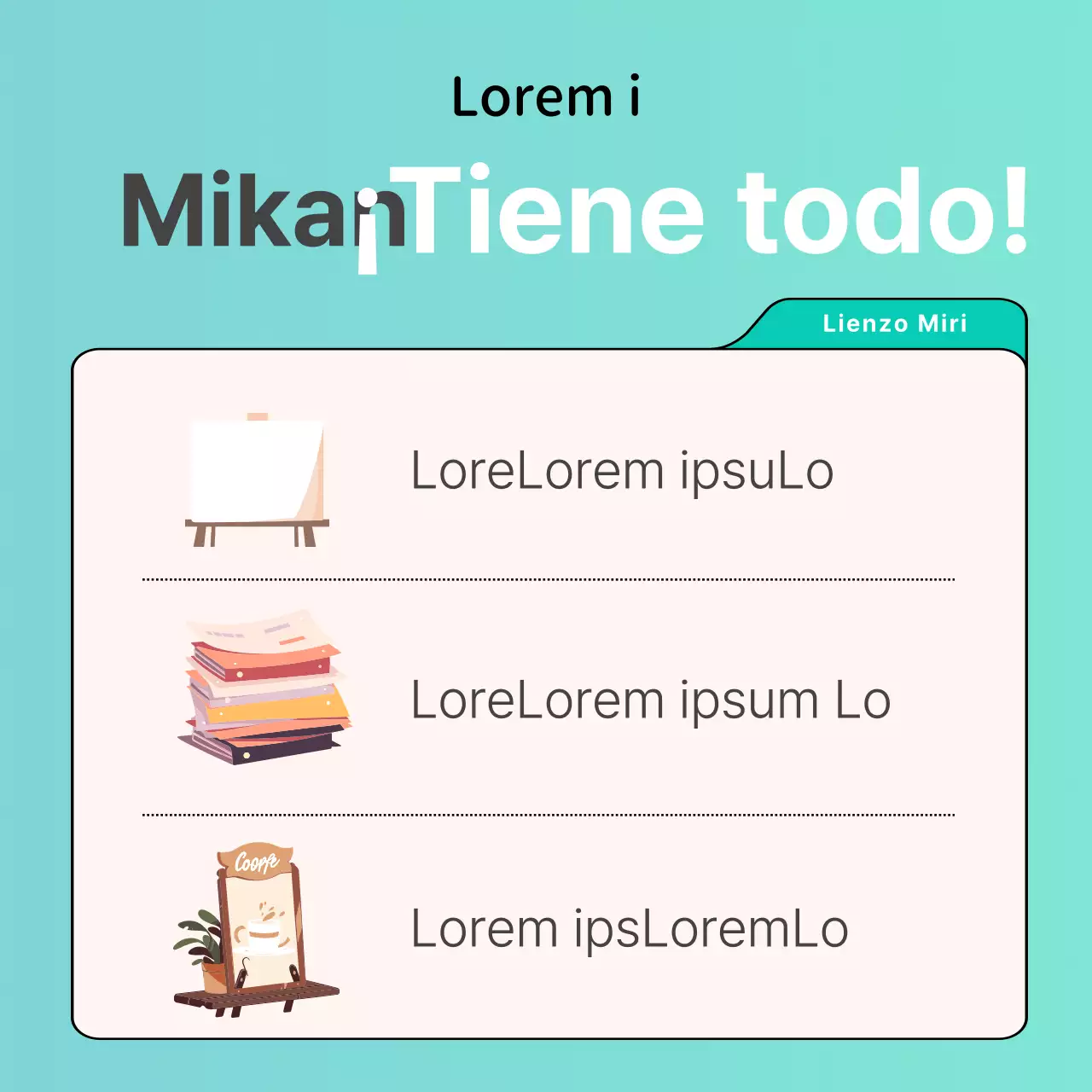 Promueva el pre-lienzo estilo webtoon con un fondo color menta e ilustraciones
