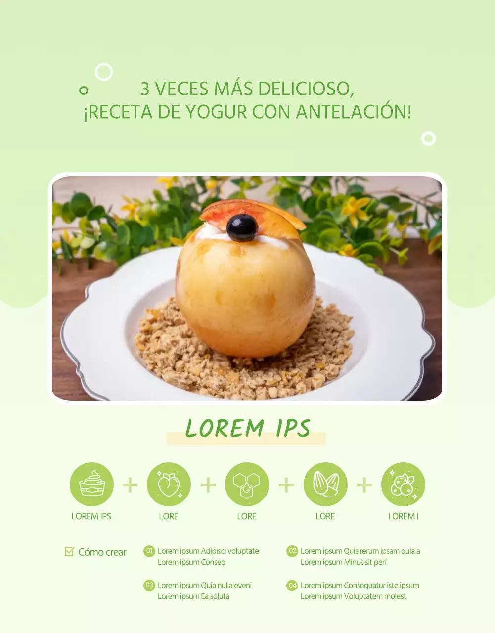 Yogur griego verde claro sencillo página detallada