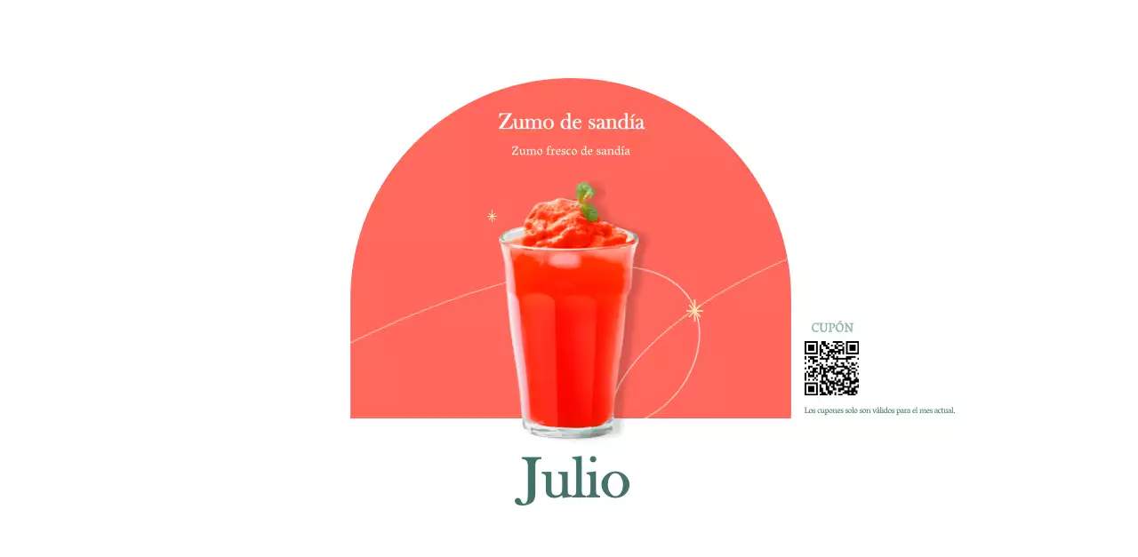 Calendario de cafés con recomendaciones de bebidas del mes