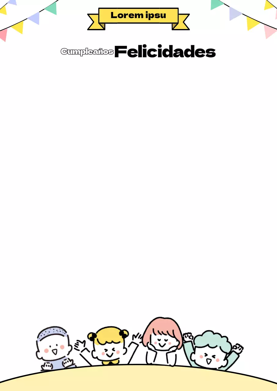 Ilustración de niños de guardería en diferentes colores