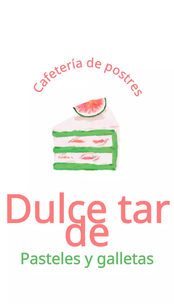 Diseño de pastelería con ilustraciones al óleo en colores pastel de acogedoras tartas