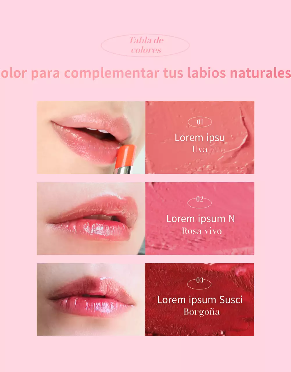 Página de eventos de cosmética con degradado sencillo en rosa