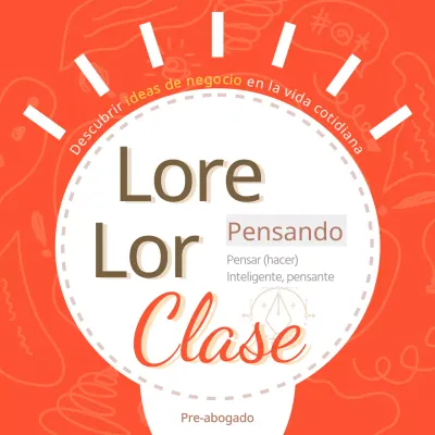 Descubrimiento de ideas de negocio clase de pensamiento de diseño para pre-abogados con el icono de la bombilla sobre fondo rojo