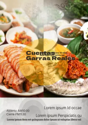 Folleto de restaurante sencillo y con muchas fotos