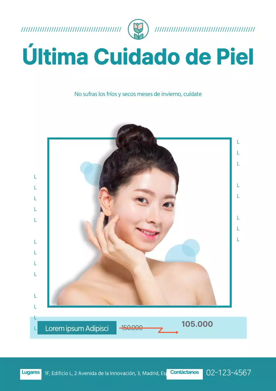 Promocione descuentos para el cuidado de la piel con un aspecto ecológico y limpio