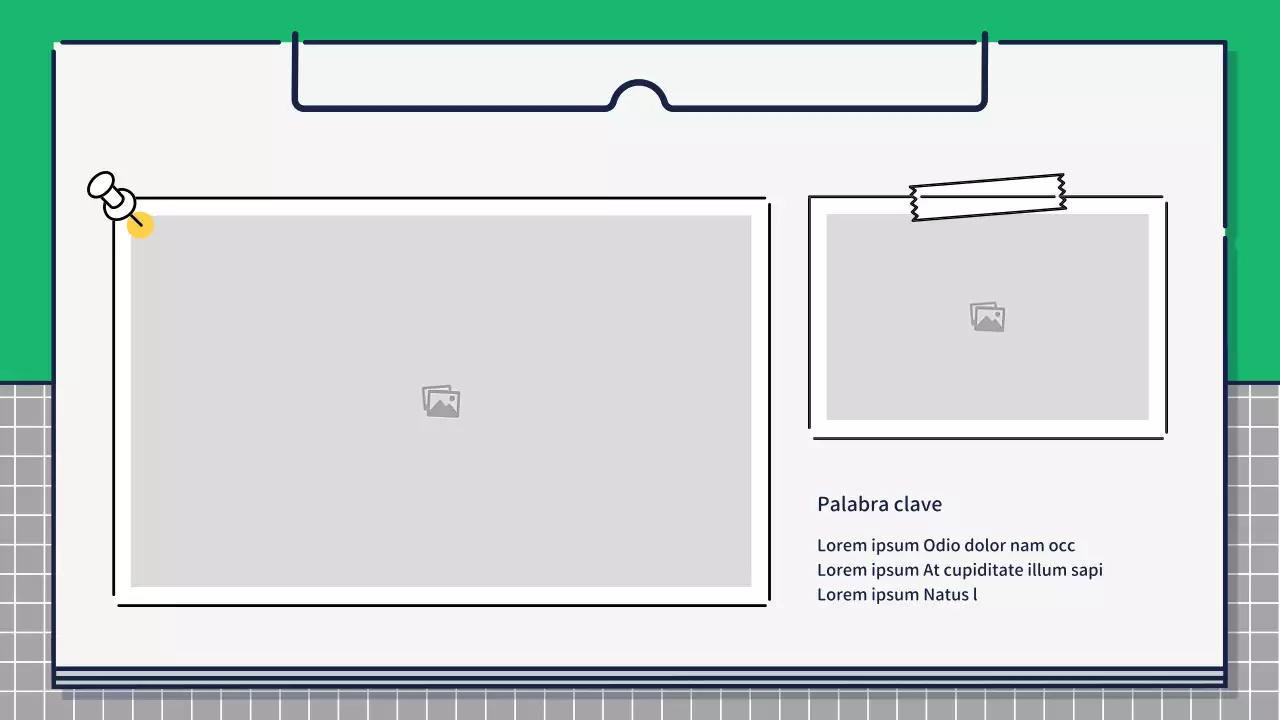 Presentación sobre el diseño de iconos bonitos y básicos en verde y amarillo