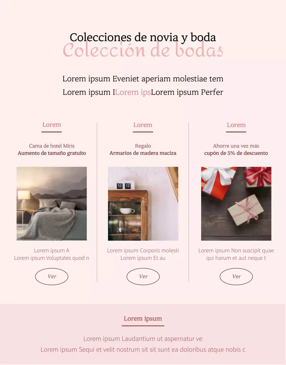 Promover una relajante ropa de cama de color rosa página de detalles