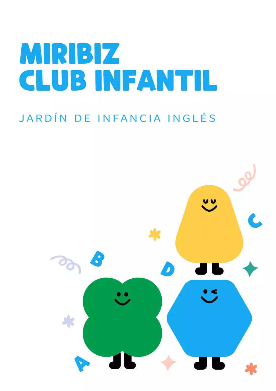 Pegatinas infantiles para el interior de la escuela de inglés con simpáticos personajes
