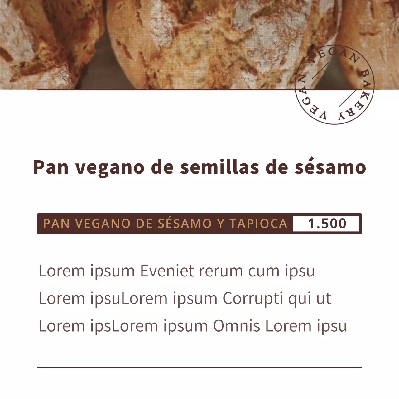 Marrón, estilo de texto sencillo Pan Información