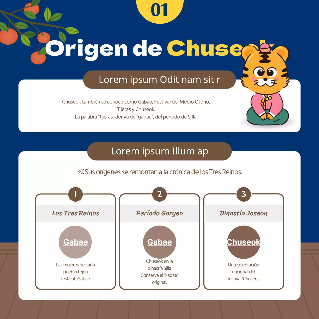 Una inesperada historia de Chuseok con un simpático concepto de ilustración en azul marino y marrón