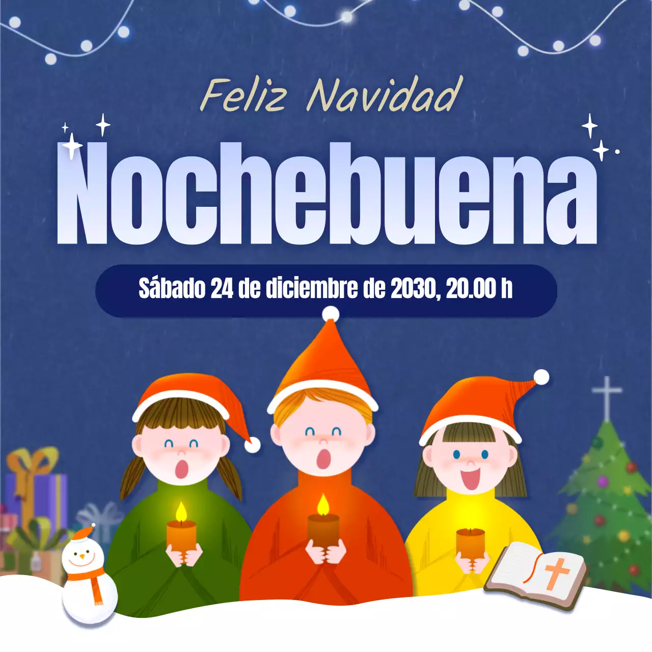 Un concepto de Nochebuena en azul marino