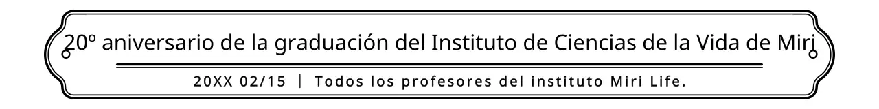 Una sencilla y limpia combinación de marco y texto en blanco y negro Estilo aniversario de graduación de instituto