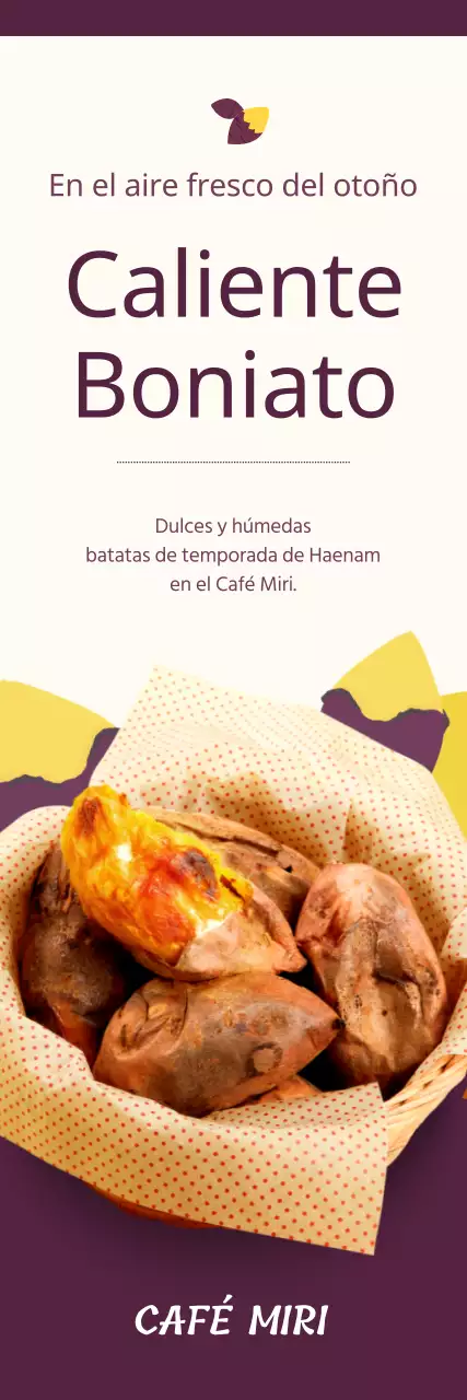 Guía del nuevo menú de otoño, sencillo y bonito en marfil y morado