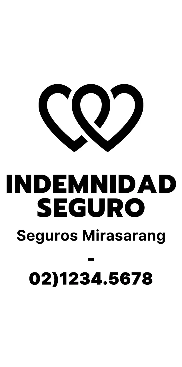 Logotipo sencillo y limpio con el símbolo de un corazón para la promoción y venta de seguros de no vida