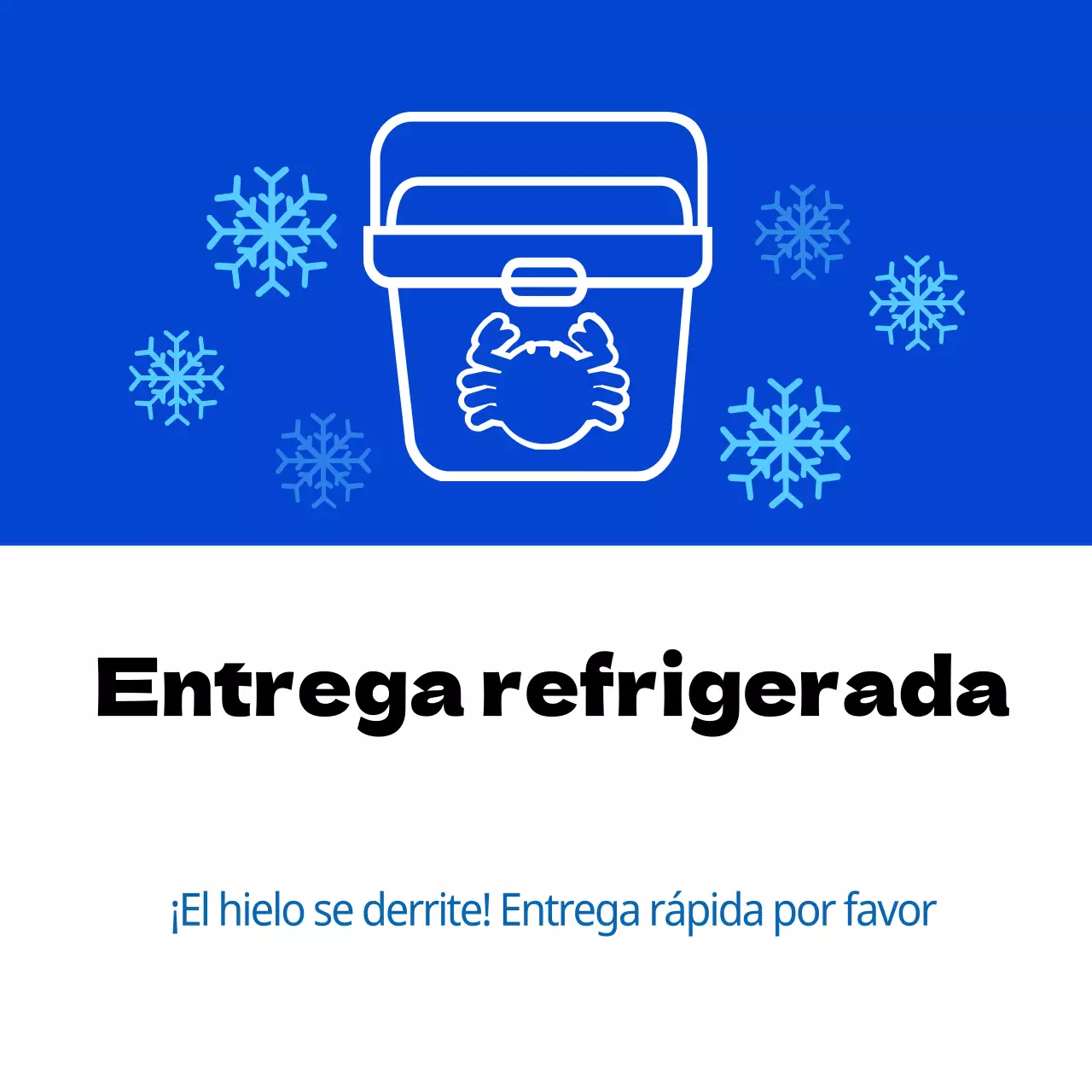 Entrega de marisco refrigerado