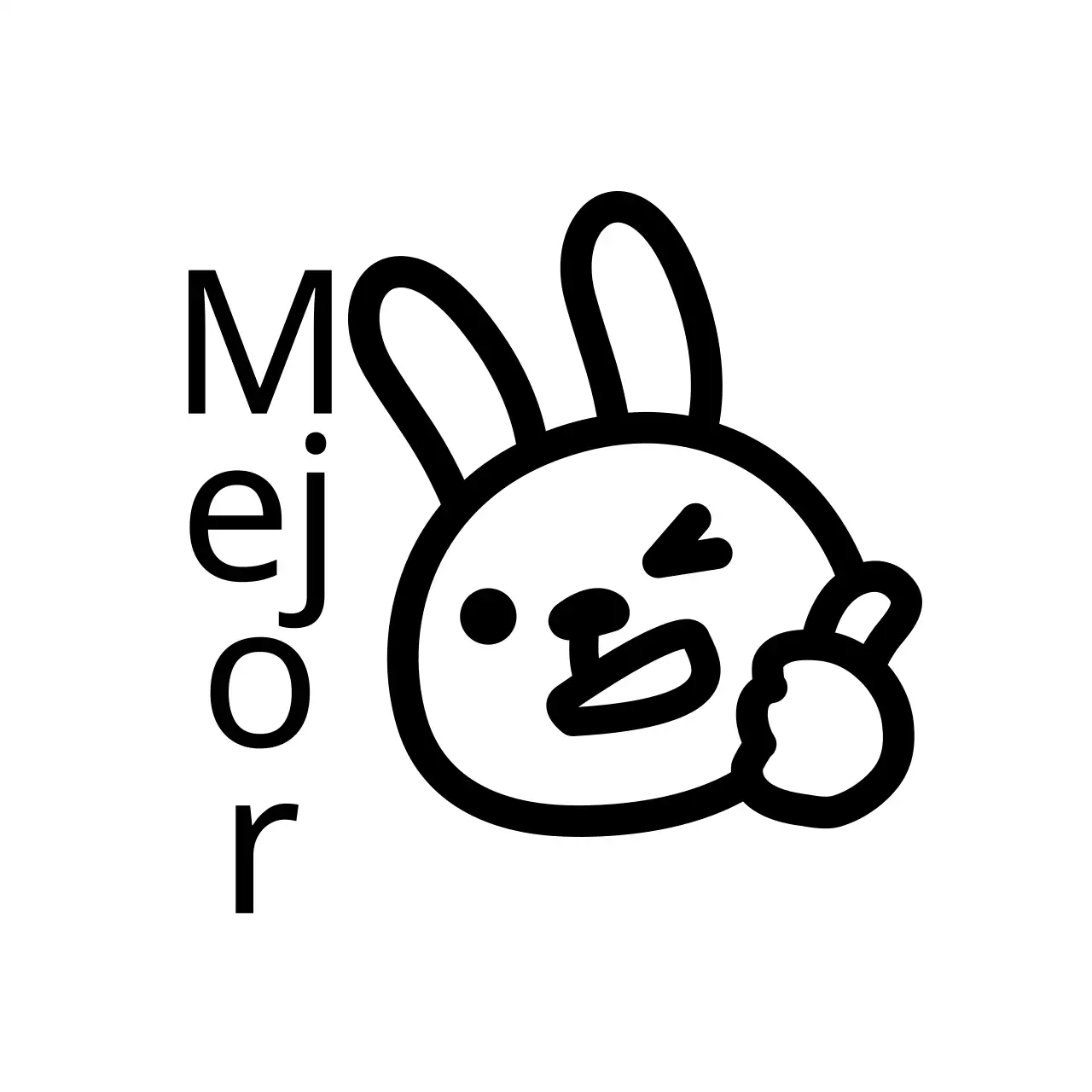 Un cumplido sencillo con una ilustración de un conejito negro