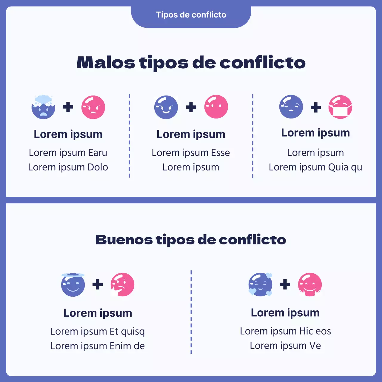 Un anuncio de una bonita clínica de psicoterapia para parejas rosa y azul.