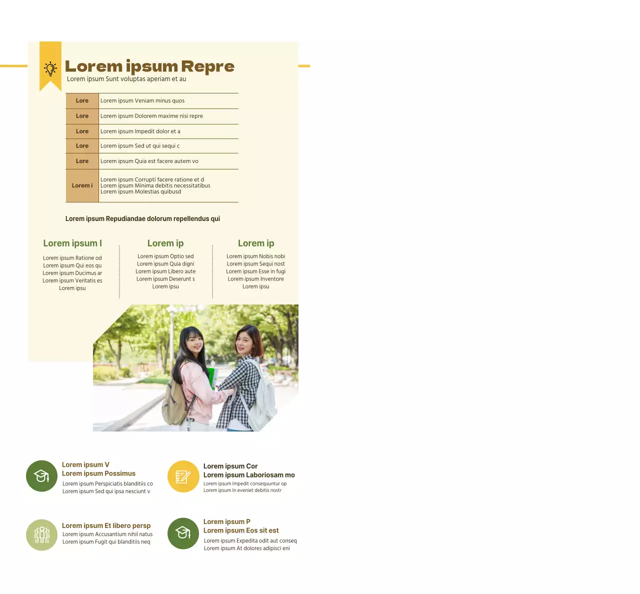 Sesión informativa universitaria amarilla y negra escuela