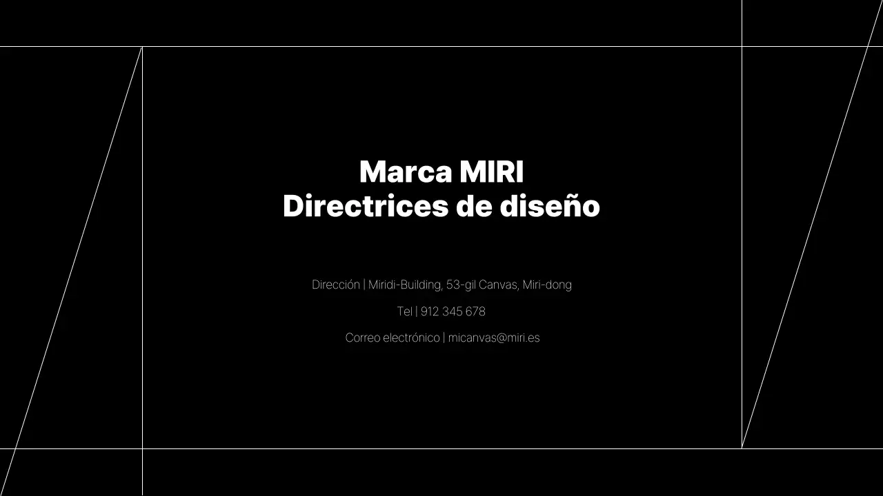 Propuesta de guía de diseño de marca sencilla con líneas negras