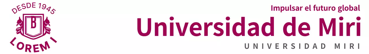 Diseño limpio y sencillo con el logotipo de la universidad en color vino y el nombre de la escuela.