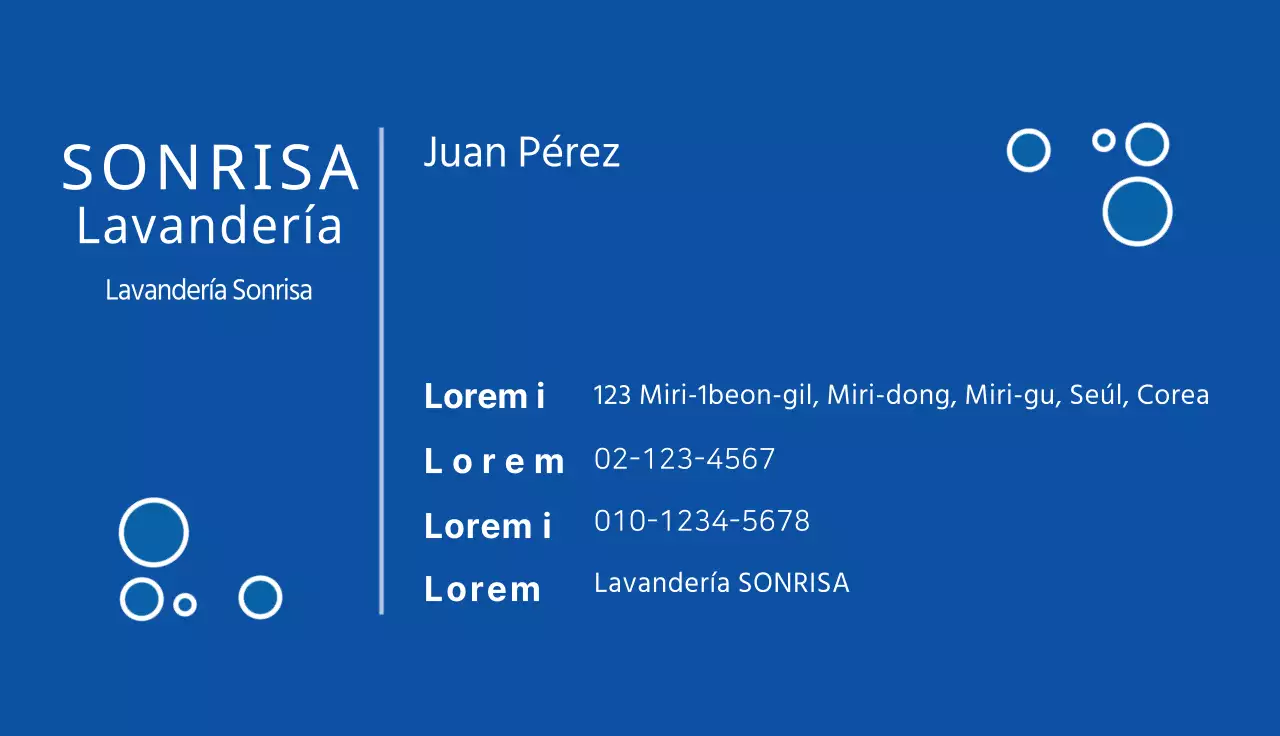 Tarjetas de visita de tintorerías