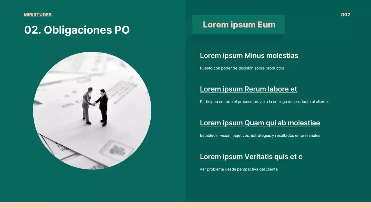 PO presentación de trabajo en verde y rosa