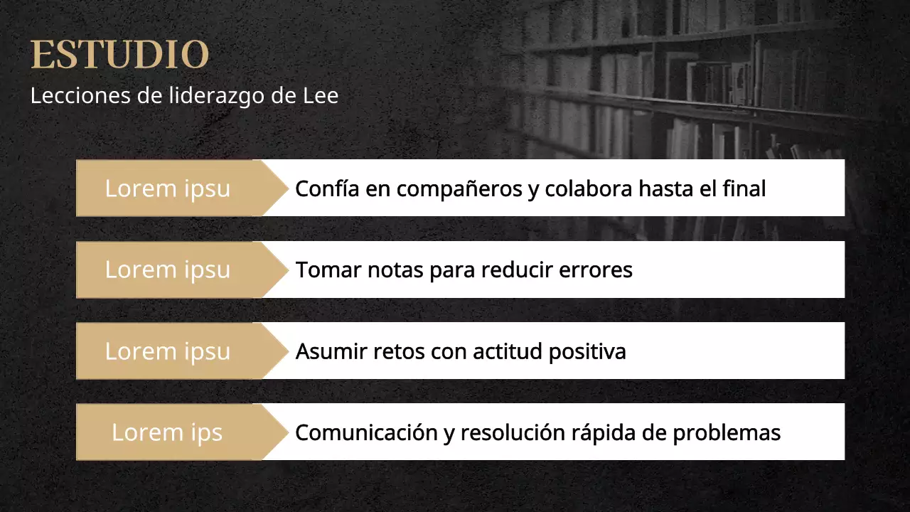 Un concepto tradicional pero grandioso en negro y dorado