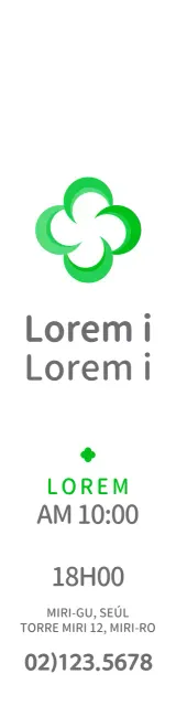 Símbolo moderno, redondeado, de cuatro hojas cruzadas en verde y gris Estilo del logotipo Informar y promover la información sobre seguros
