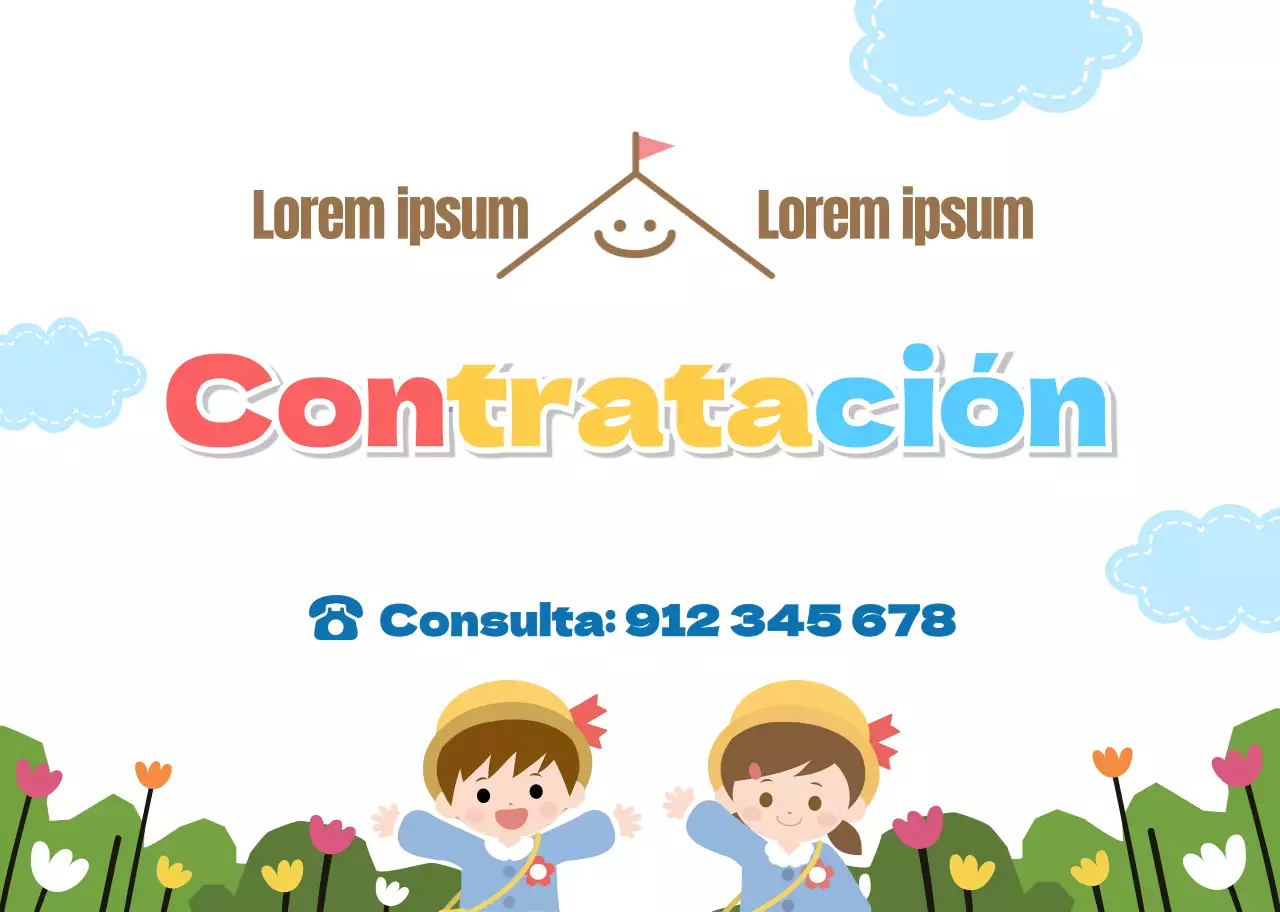 Reclutamiento promocional White cute