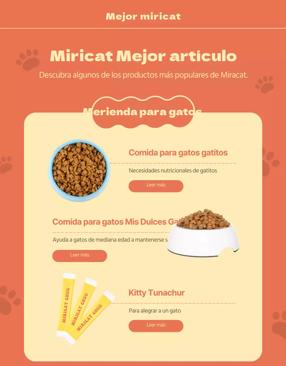 Simpáticas ilustraciones en naranja y amarillo a la venta para gatos