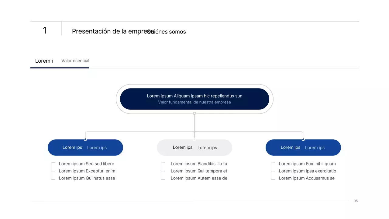 Sencilla presentación infográfica corporativa con degradados azules y verdes