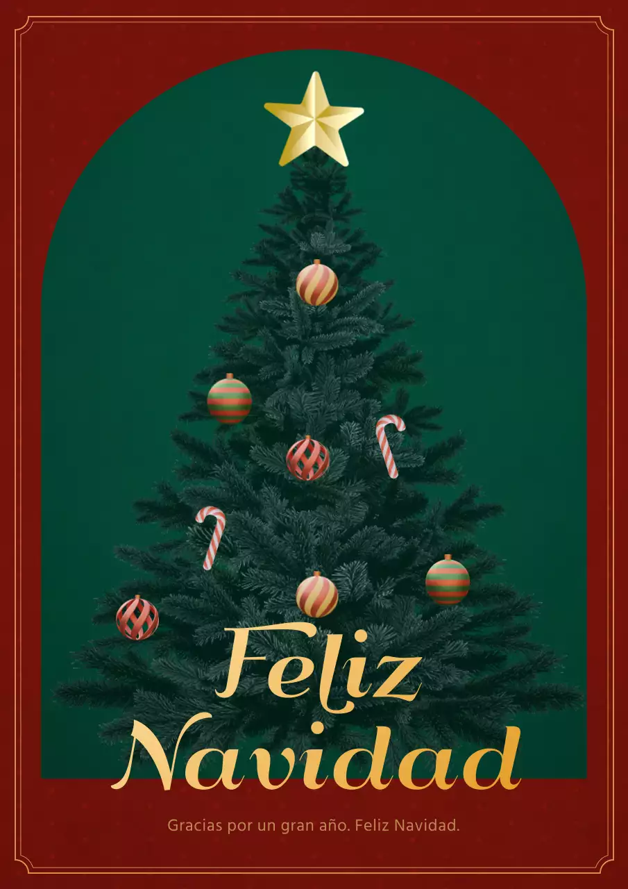 Cartel de Navidad en verde y rojo