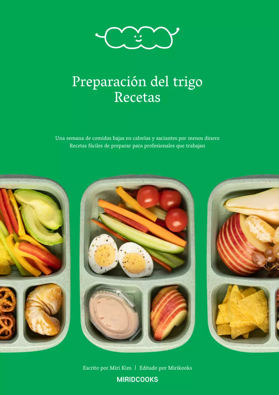 Receta de preparación de comidas Green Cute Illustrated