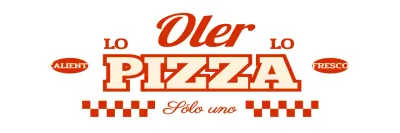 Delantal de una línea con logotipo de pizzería de inspiración vintage
