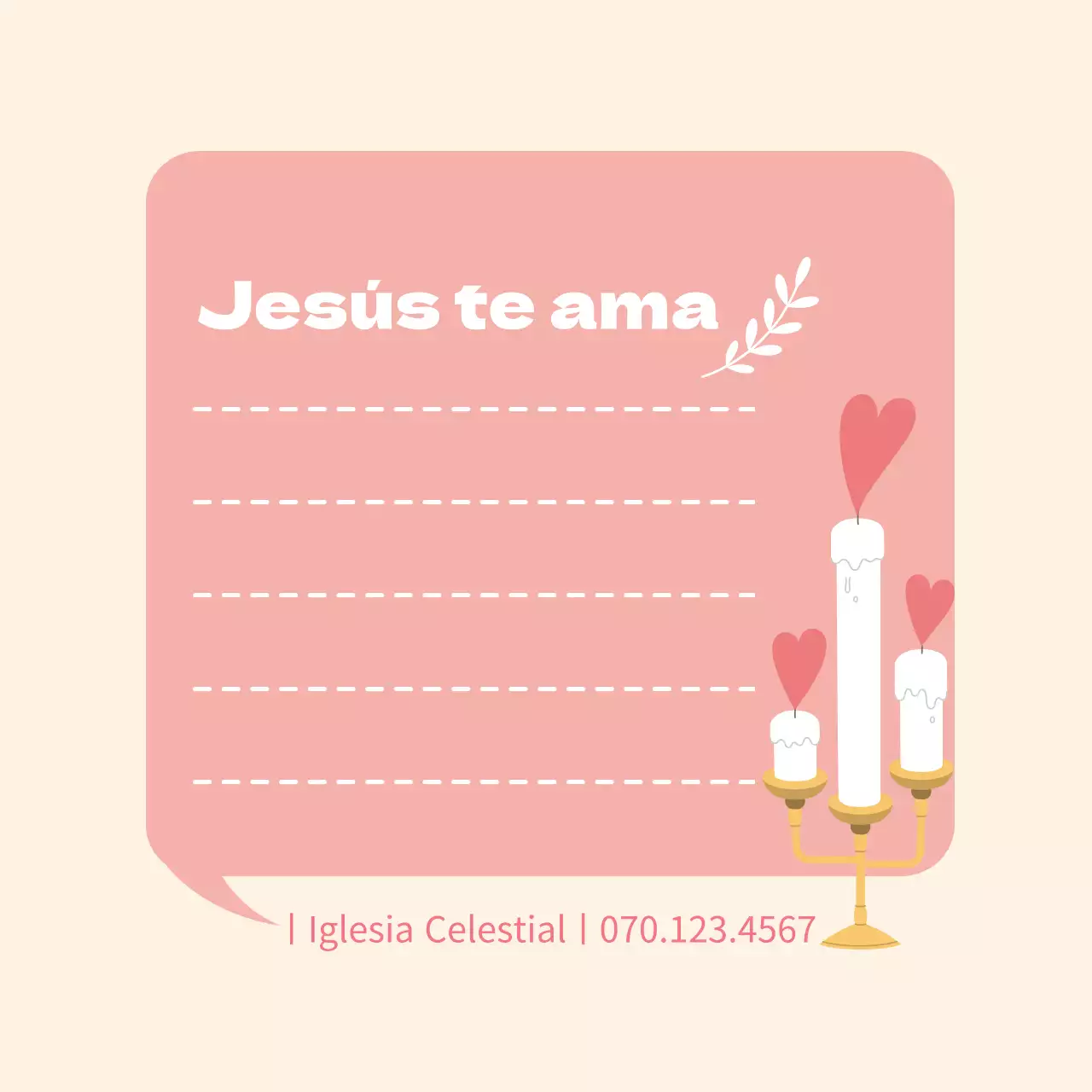 Iglesia con burbujas de discurso rosa ilustración