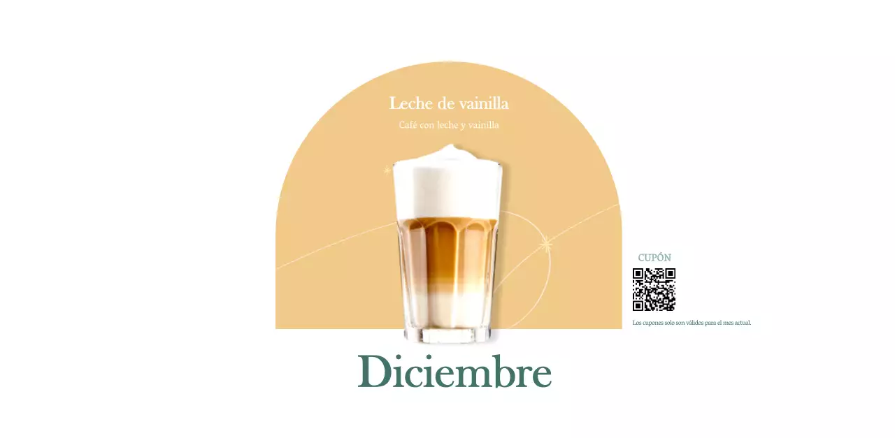 Calendario de cafés con recomendaciones de bebidas del mes